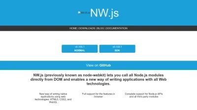 Screenshot preview of nwjs.io