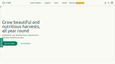 Screenshot preview of risegardens.com