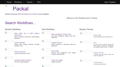 Screenshot preview of packal.org
