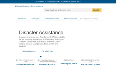 Screenshot preview of mdes.ms.gov