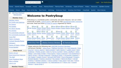Screenshot preview of poetrysoup.com