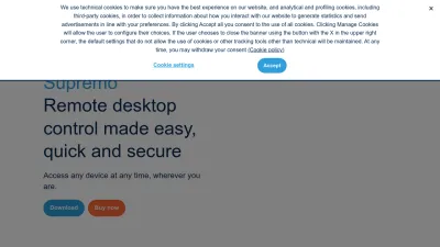 Screenshot preview of supremocontrol.com