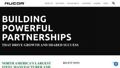 Screenshot preview of nucor.com