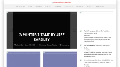 Screenshot preview of classicalpoets.org