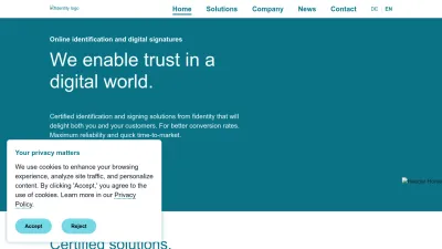 Screenshot preview of fidentity.ch