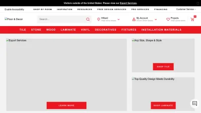 Screenshot preview of flooranddecor.com
