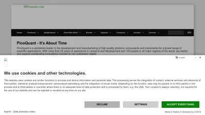 Screenshot preview of picoquant.com