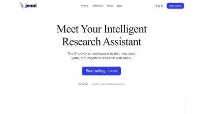 Screenshot preview of jenni.ai