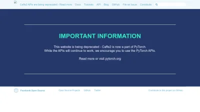 Screenshot preview of caffe2.ai
