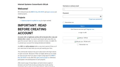Screenshot preview of gitlab.isc.org