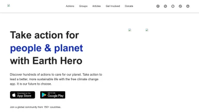 Screenshot preview of earthhero.org