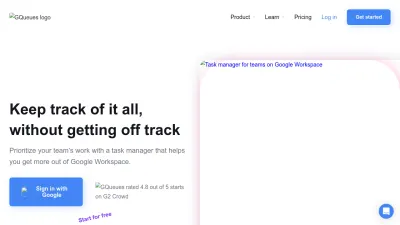 Screenshot preview of gqueues.com