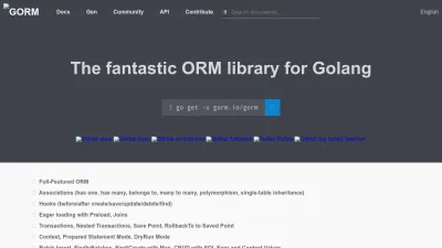 Screenshot preview of gorm.io