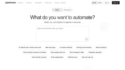 Screenshot preview of pipedream.com