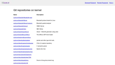 Screenshot preview of kernel.googlesource.com