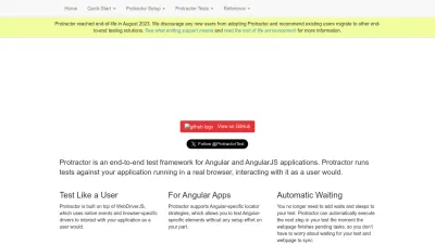 Screenshot preview of protractortest.org