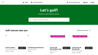 Screenshot preview of chronogolf.com