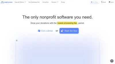 Screenshot preview of mightycause.com
