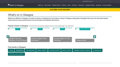 Screenshot preview of whatsonglasgow.co.uk