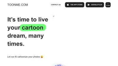 Screenshot preview of toonme.com