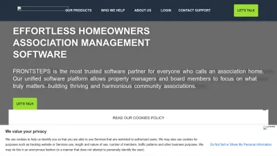 Screenshot preview of frontsteps.com