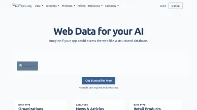 Screenshot preview of diffbot.com