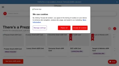 Screenshot preview of prezzee.com.au