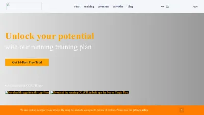 Screenshot preview of runningcoach.me