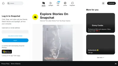 Screenshot preview of story.snapchat.com