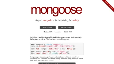 Screenshot preview of mongoosejs.com