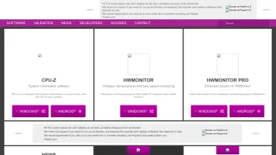 Screenshot preview of cpuid.com