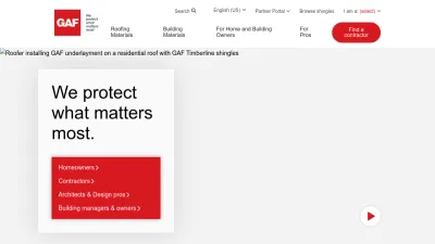 Screenshot preview of gaf.com