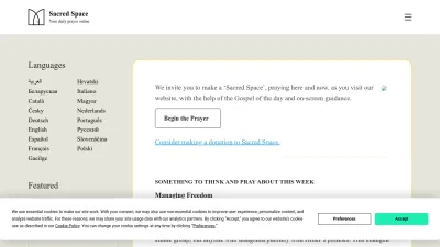 Screenshot preview of sacredspace.com