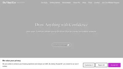 Screenshot preview of davincieyeapp.com