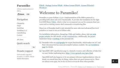 Screenshot preview of paramiko.org