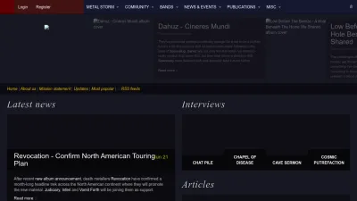 Screenshot preview of metalstorm.net