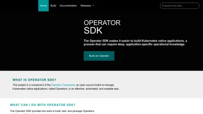 Screenshot preview of sdk.operatorframework.io