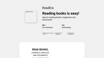 Screenshot preview of readera.org