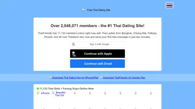 Screenshot preview of thaifriendly.com