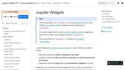 Screenshot preview of ipywidgets.readthedocs.io