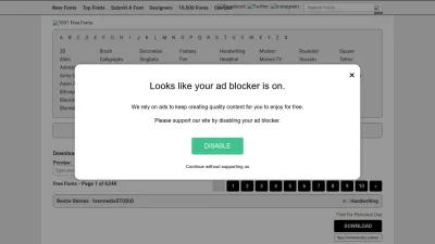 Screenshot preview of 1001freefonts.com