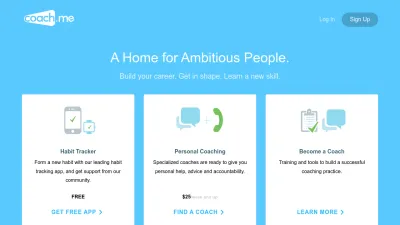 Screenshot preview of coach.me