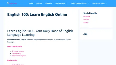 Screenshot preview of learnenglish100.com