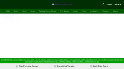 Screenshot preview of rainbowrichescasino.com
