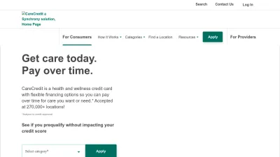 Screenshot preview of carecredit.com