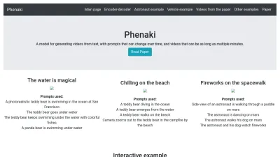 Screenshot preview of phenaki.video
