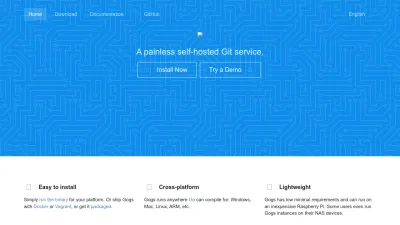 Screenshot preview of gogs.io