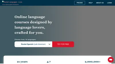 Screenshot preview of rocketlanguages.com