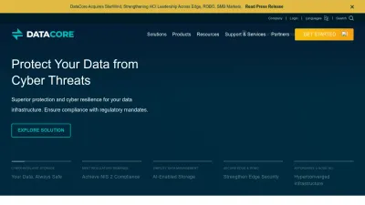 Screenshot preview of datacore.com