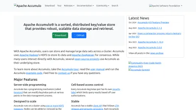Screenshot preview of accumulo.apache.org